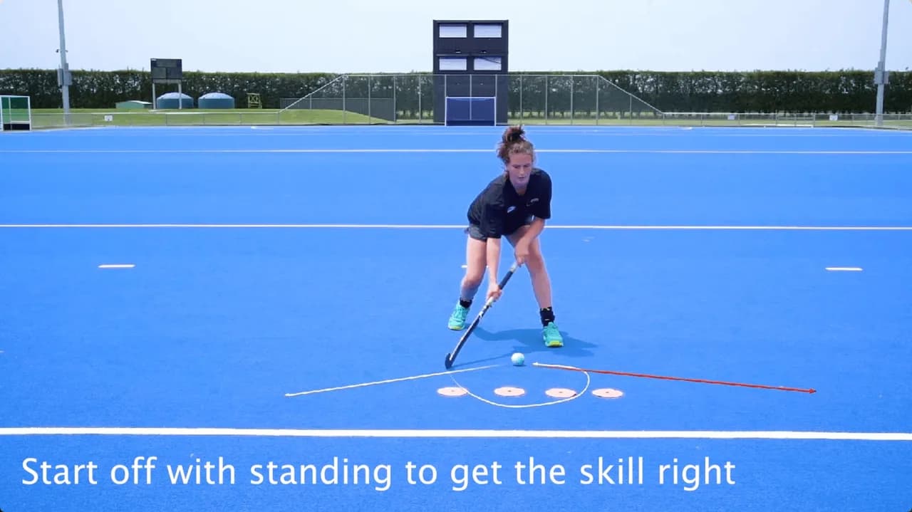 Video preview for the Inside Hockey skill Dummy Drag Forehand.