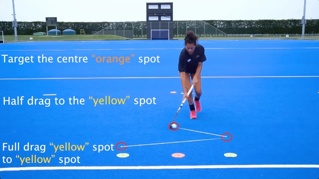 Video preview for the Inside Hockey skill Half Drag Double Drag Backhand.