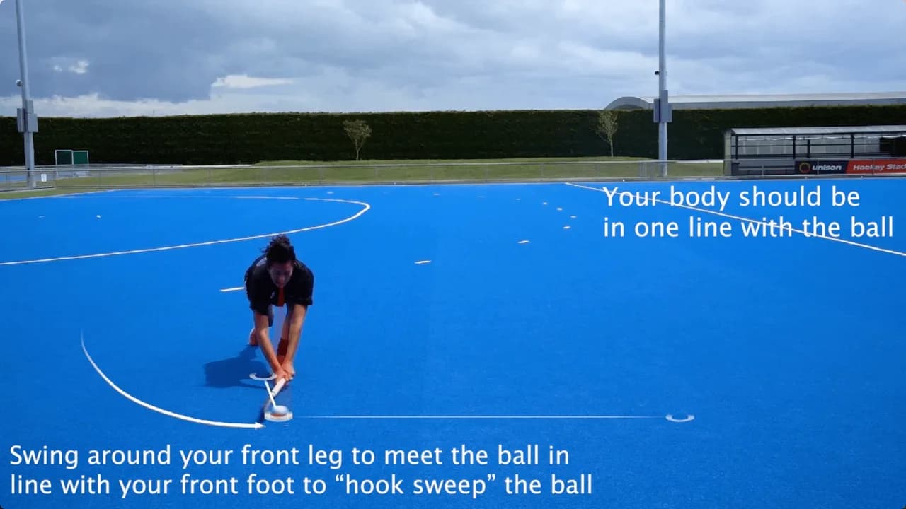 Video preview for the Inside Hockey skill Sweep Hit - Advanced 1.